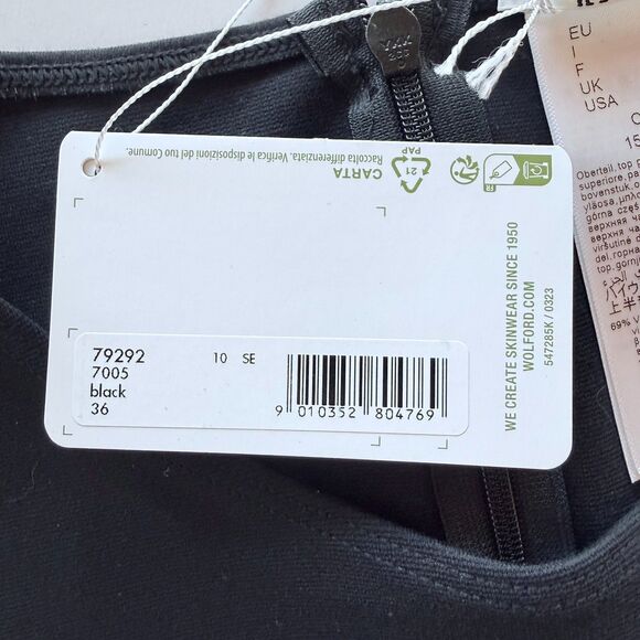 NWT Wolford Eco Vegan Faux Leather Sleeveless Thong Bodysuit in Black 36 (US 4) - Picture 9 of 16